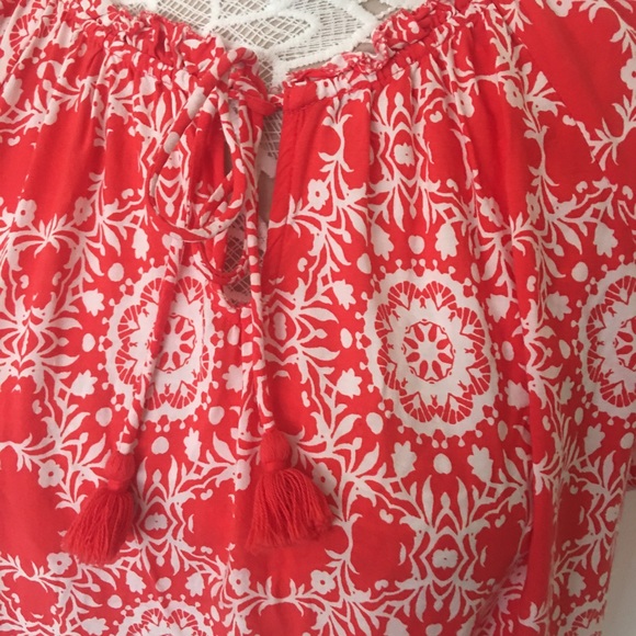 St John’s Bay XL tunic/top coral & white 44”bust - Picture 2 of 6